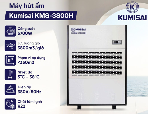 Máy hút ẩm công nghiệp Kumisai KMS-3800H - 2