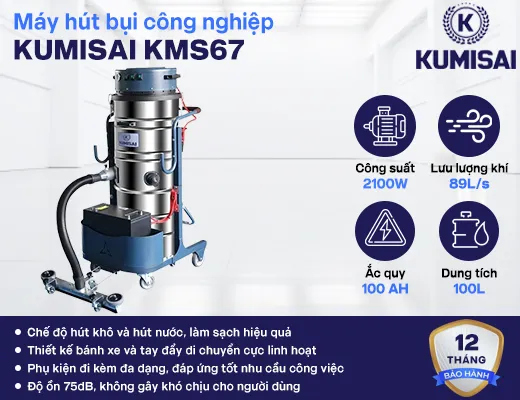 Máy hút bụi công nghiệp chạy acquy Kumisai KMS67 - 2