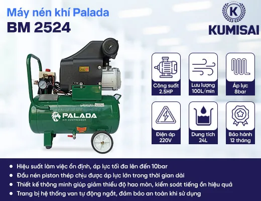 Máy nén khí mini đầu liền Palada BM 2524 - 2