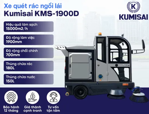 Xe quét rác ngồi lái Kumisai KMS-1900D - 2