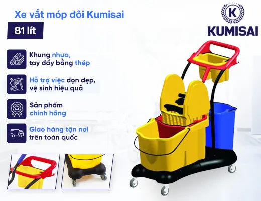Xe vắt móp đôi Kumisai 81 lít - 2