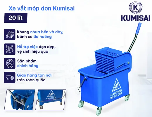 Xe vắt móp đơn Kumisai 20 lít - 2