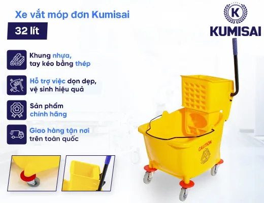 Xe vắt móp đơn Kumisai 32 lít - 2