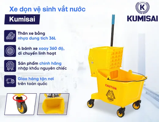 Xe dọn vệ sinh vắt nước Kumisai - 2