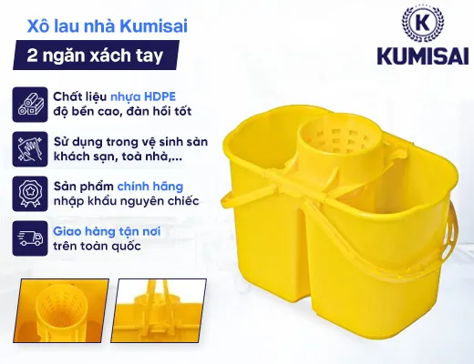 Xô lau nhà 2 ngăn xách tay Kumisai - 2