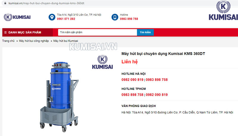 Mua máy hút bụi chuyên dụng Kumisai KMS 360DT tại Kumisai.vn