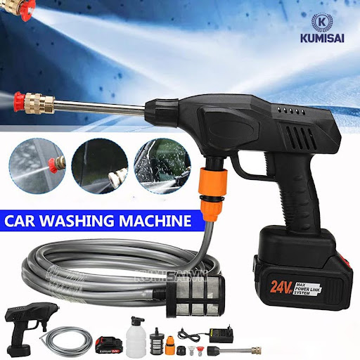 Máy xịt rửa xe 24V sở hữu thiết kế hiện đại Máy xịt rửa xe 24V sở hữu thiết kế hiện đại