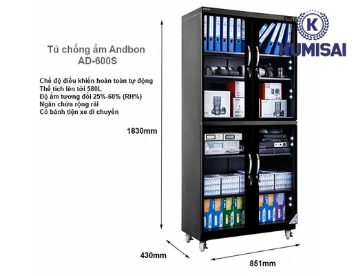 Tủ chống ẩm Andbon AD-600S - 4