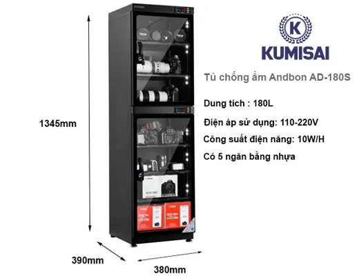 Tủ chống ẩm Andbon AD-180S - 5