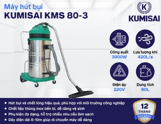 Máy hút bụi công nghiệp Kumisai KMS 80-3 - 2