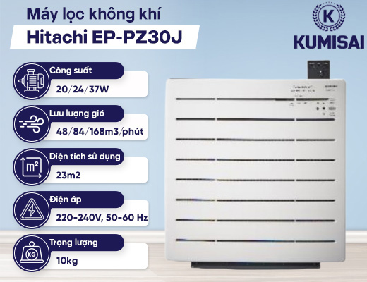 Máy lọc không khí Hitachi EP-PZ30J - 2