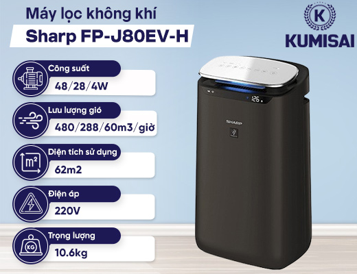 Máy lọc không khí Sharp FP-J80EV-H - 2