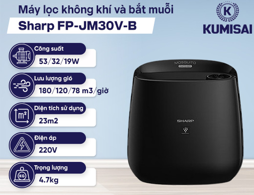 Máy lọc không khí và bắt muỗi Sharp FP-JM30V-B - 2