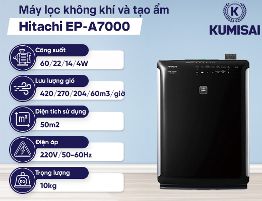 Máy lọc không khí và tạo ẩm Hitachi EP-A7000 - 2