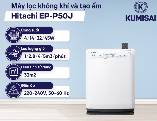 Máy lọc không khí và tạo ẩm Hitachi EP-P50J - 2
