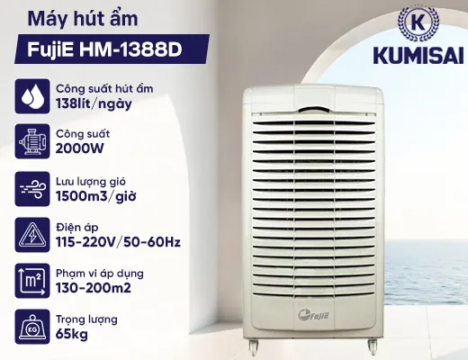 Máy hút ẩm công nghiệp FujiE HM-1388D - 2