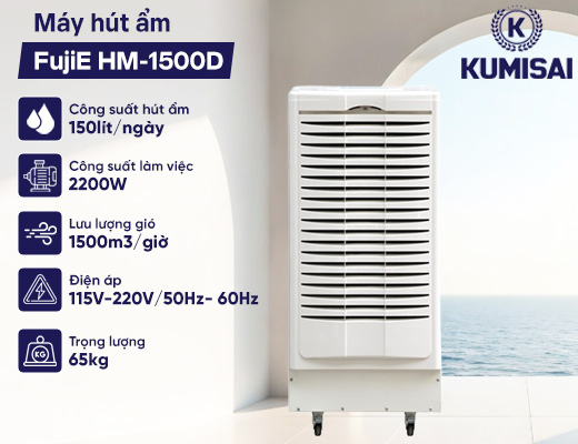 Máy hút ẩm công nghiệp FujiE HM-1500D - 2