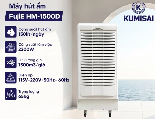 Máy hút ẩm công nghiệp FujiE HM-1500D - 2