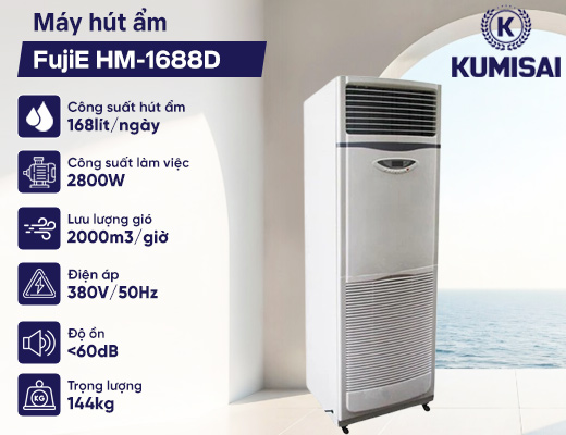 Máy hút ẩm công nghiệp FujiE HM-1688D - 2