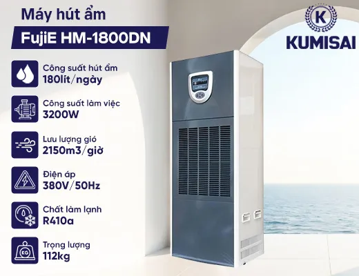 Máy hút ẩm công nghiệp FujiE HM-1800DN - 2