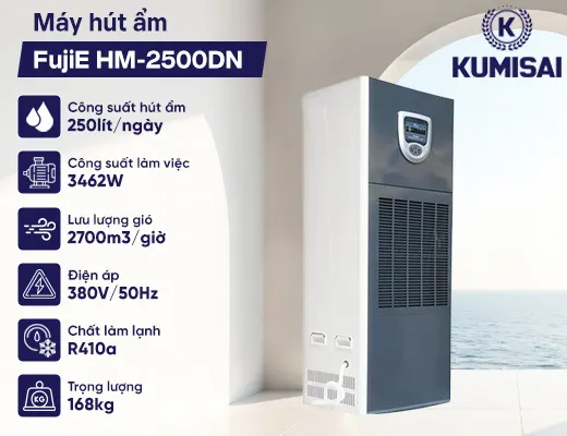 Máy hút ẩm công nghiệp FujiE HM-2500DN - 2