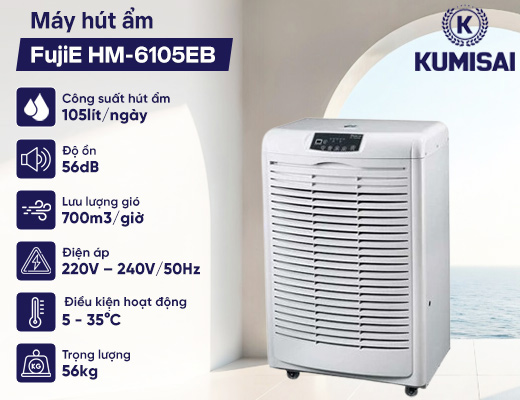 Máy hút ẩm công nghiệp FujiE HM-6105EB - 2