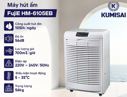 Máy hút ẩm công nghiệp FujiE HM-6105EB - 2