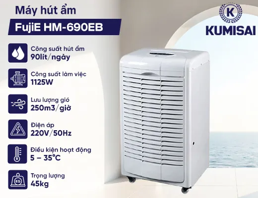 Máy hút ẩm công nghiệp FujiE HM-690EB - 2