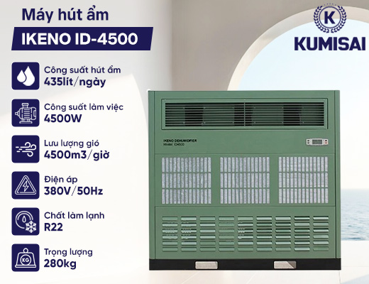 Máy hút ẩm công nghiệp IKENO ID-4500 - 2