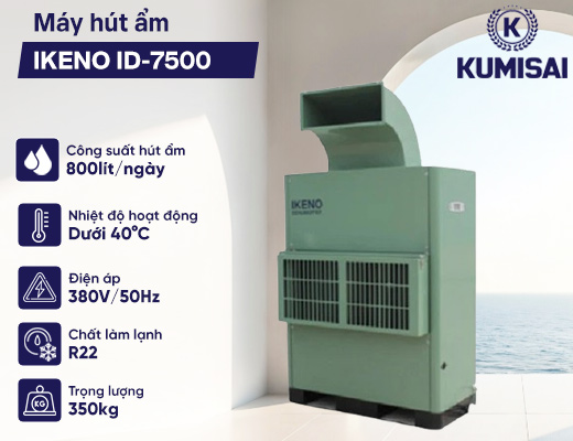 Máy hút ẩm công nghiệp IKENO ID-7500 - 2