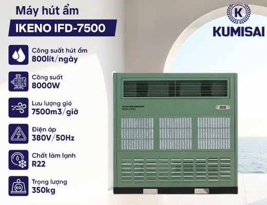Máy hút ẩm công nghiệp IKENO IFD-7500 - 2