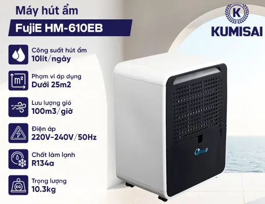 Máy hút ẩm dân dụng FujiE HM-610EB - 2