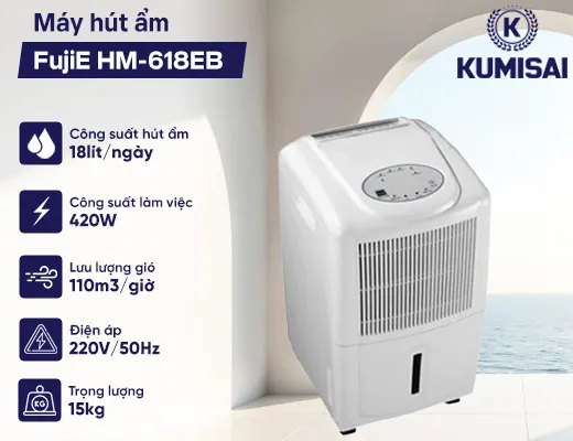 Máy hút ẩm dân dụng FujiE HM-618EB - 2