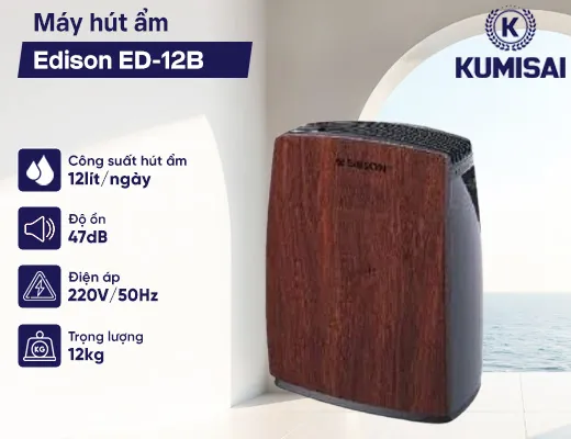Máy hút ẩm Edison ED-12B (Vỏ vân gỗ) - 2