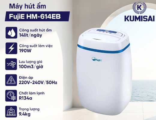 Máy hút ẩm gia đình FujiE HM-614EB - 2