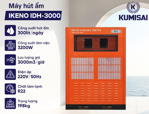 Máy hút ẩm nhiệt độ cao IKENO IDH-3000 - 2