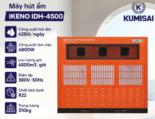 Máy hút ẩm nhiệt độ cao IKENO IDH-4500 - 2