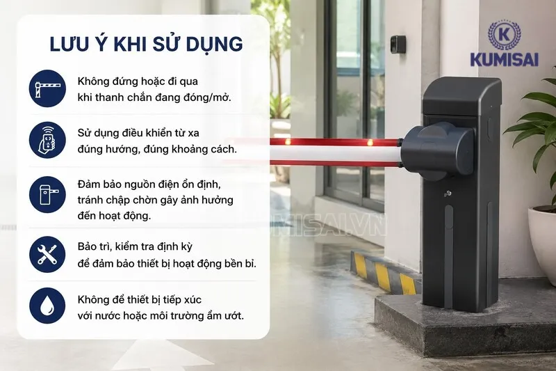 Lưu ý khi sử dụng Barrier tự động BFT GIOTTO 60 BT Lưu ý khi sử dụng Barrier tự động BFT GIOTTO 60 BT