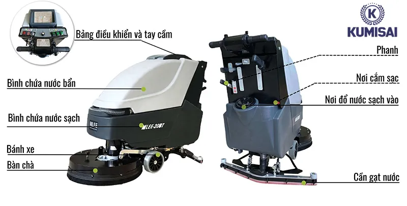Tìm hiểu về cấu tạo máy chà sàn liên hợp