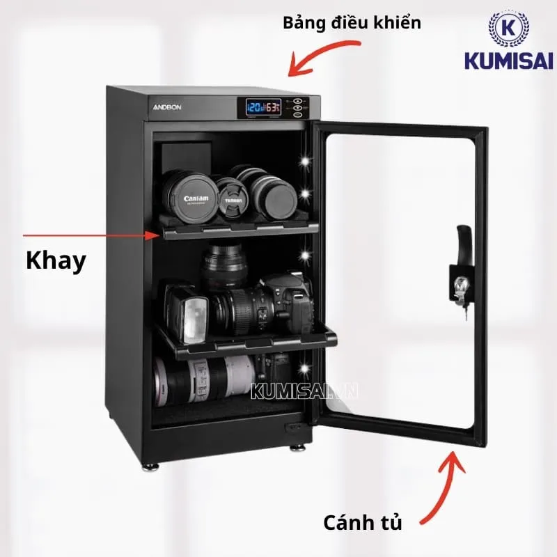 Cấu tạo của tủ chống ẩm 120L