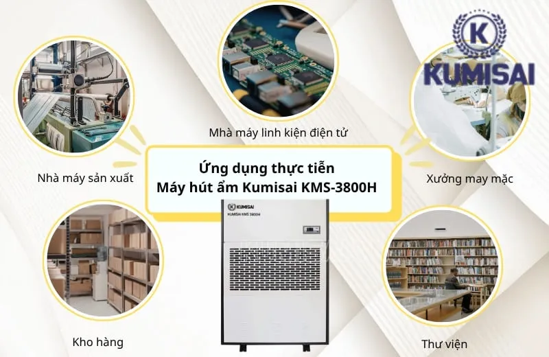 Ứng dụng máy hút ẩm công nghiệp Kumisai KMS-3800H