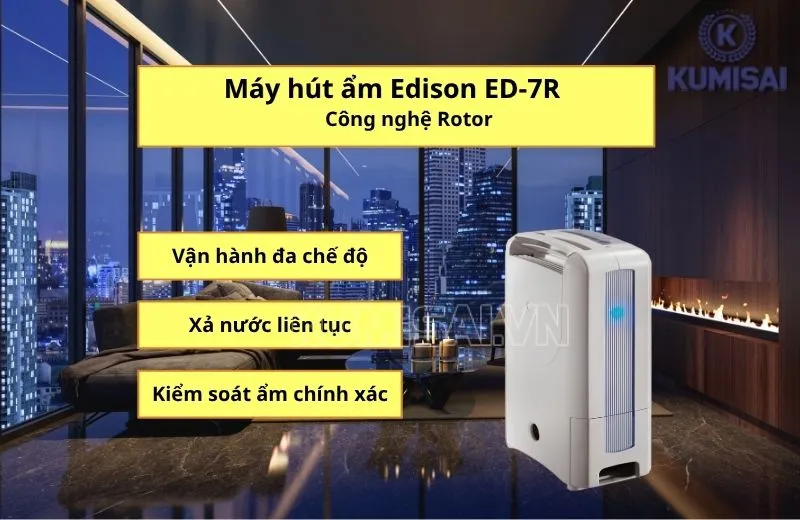 Đặc điểm của máy hút ẩm dân dụng Edison ED-7R