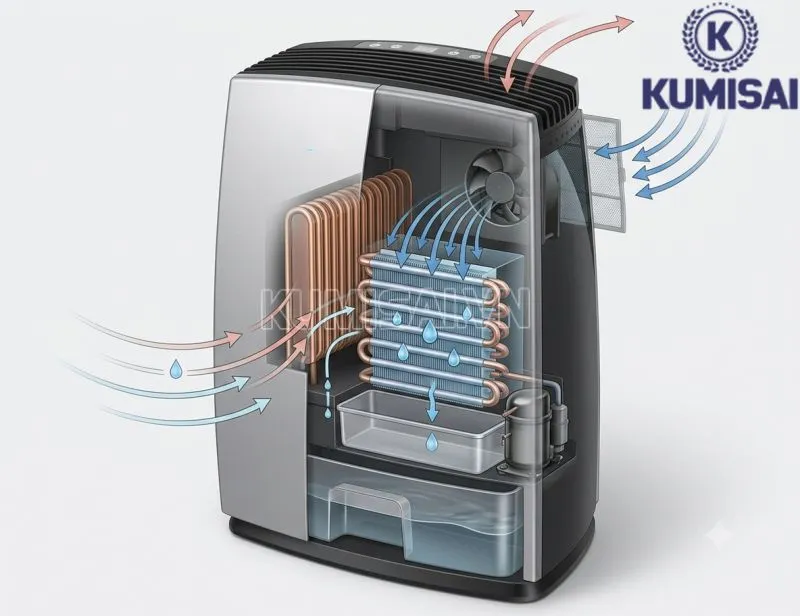 Cơ chế hút ẩm của máy FujiE HM-PD16 Cơ chế hút ẩm của máy FujiE HM-PD16