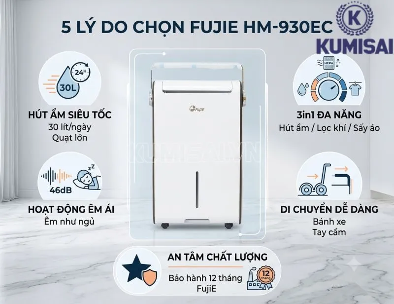 5 Lý do nên sử dụng máy hút ẩm FujiE HM-930EC