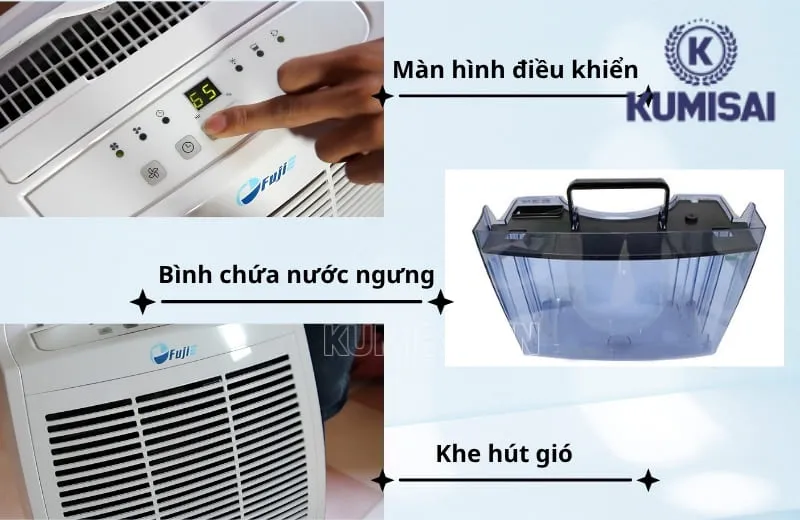 Cấu tạo của máy hút ẩm FujiE HM-620EB