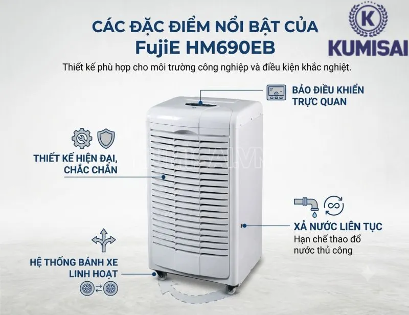 Đặc điểm khi sử dụng máy hút ẩm FujiE HM-690EB