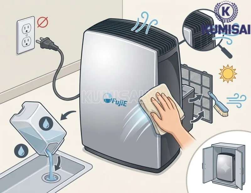 Hướng dẫn cách sử dụng hút ẩm gia đình FujiE HM-PD10 Hướng dẫn cách sử dụng hút ẩm gia đình FujiE HM-PD10