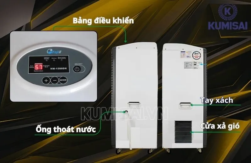 Cấu tạo của máy hút ẩm FujiE HM-1500DN