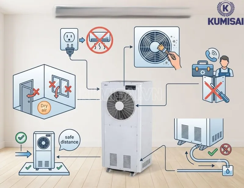 Lưu ý khi vận hành máy hút ẩm FujiE HM-6180EB