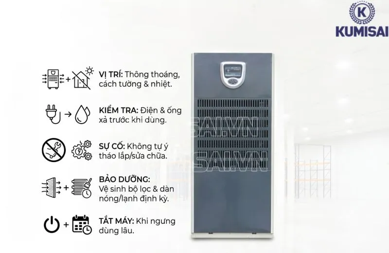 Lưu ý vận hành máy hút ẩm FujiE HM-2500DN